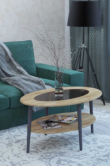 Журнальный стол Мебелик Эль со стеклом СЖС-01 006335 изображение 4 Журнальный стол Мебелик Эль со стеклом СЖС-01 006335 Фото № 4