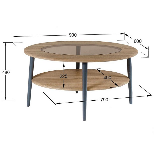 Журнальный стол Мебелик Эль со стеклом СЖС-01 006335 изображение 3 Журнальный стол Мебелик Эль со стеклом СЖС-01 006335 Фото № 3