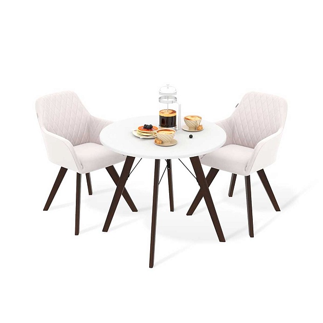 Обеденная группа Sheffilton SHT-DS192 белоснежная шагрень/зефирный/венге 2001103601 Фото № 1