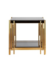 Журнальный стол Stool Group Гэтсби 55*55 черное стекло/сталь золото УТ000001971 3