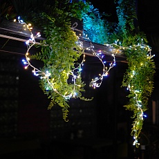 Светодиодная гирлянда Кластер (на проволоке) Feron CL584 линейная 12м  мультиколор, c питанием от сети 230V, прозрачный шнур 51449 3