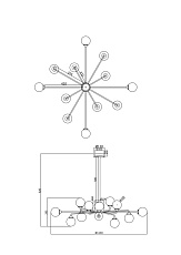 Подвесная люстра Freya Alexis FR5120PL-12G 1
