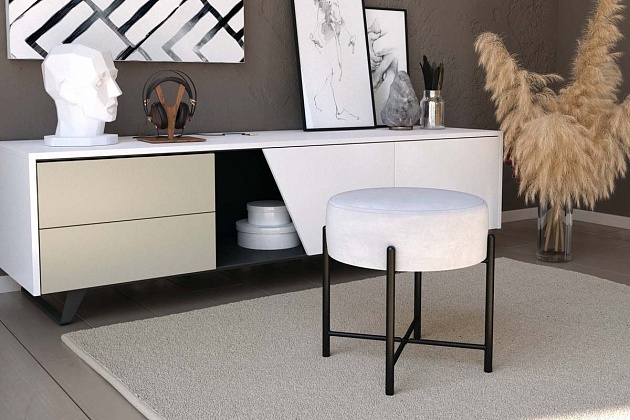 Пуф Sheffilton SHT-B4 серое облако/черный муар 2347987707 Фото № 2