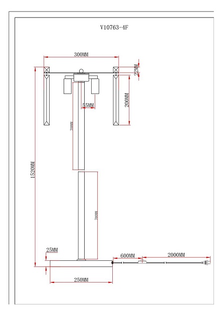 Торшер Moderli Levi V10763-4F Фото № 2