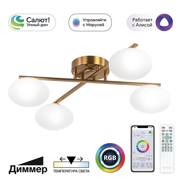 Потолочная светодиодная люстра Citilux Atman Smart CL226A143 изображение 1 Потолочная светодиодная люстра Citilux Atman Smart CL226A143 Фото № 1