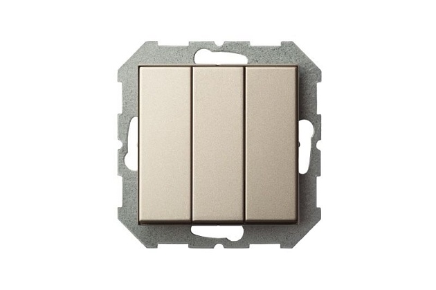 Выключатель трехклавишный Liregus Epsilon шампань 28-302 Фото № 2