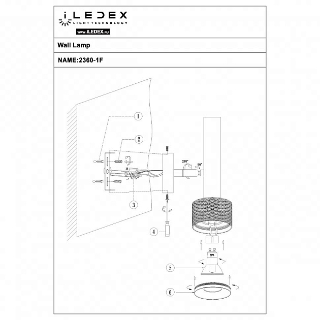 Спот iLedex Delta 2360-1 BK+SL Фото № 2
