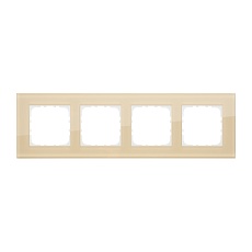 Рамка LK Studio 4-постовая, натуральное стекло (кремовый) LK80 844417-1