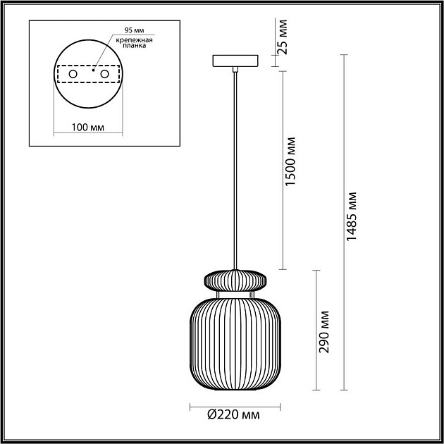 Подвесной светильник Odeon Light JUGI 5042/1C Фото № 3