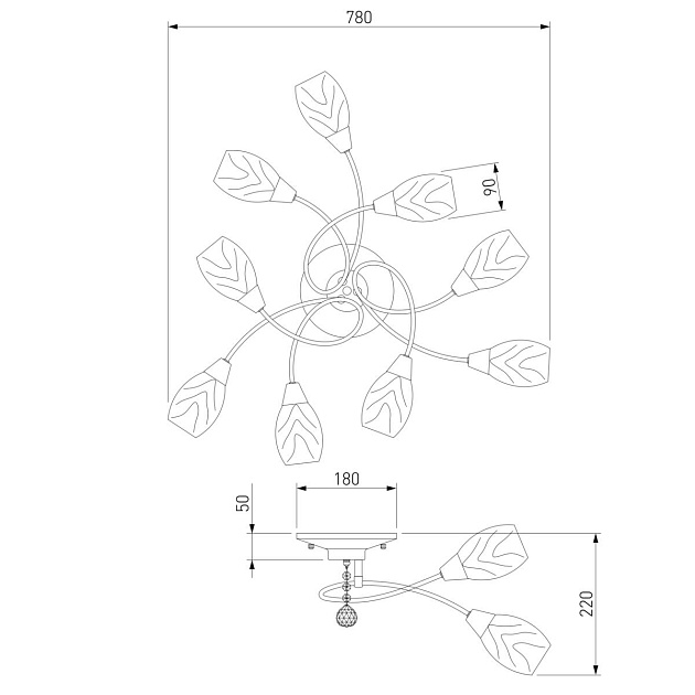 Потолочная люстра Eurosvet 2275/9 античная бронза Фото № 2