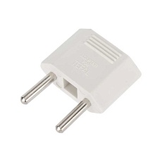 Адаптер сетевой (переходник) с Евро А/F на тонкую вилку С1 плоский «Тефаль» 6А б/з белый REXANT (блистер 1шт/уп.) 11-1041-01