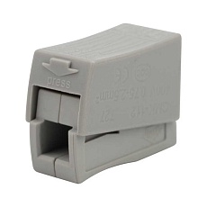 Строительно-монтажная клемма СМК 224-112 для светильника на 2 проводника 1.0-2.5/0.5-2.5 мм², белая (5 шт./уп.) REXANT 07-2411-5