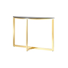 Консоль Stool Group АЛЬБА 115х30 стекло черное сталь золото ECST-095-SR-TG