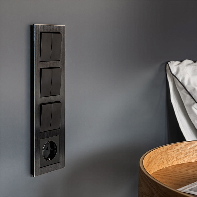 Выключатель Werkel двухклавишный проходной черный матовый W1122008 4690389156724 изображение 6 Выключатель Werkel двухклавишный проходной черный матовый W1122008 4690389156724 Фото № 6