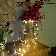 Светодиодная гирлянда Кластер (на проволоке) Feron CL584 линейная 400 LED 12м 2700К, c питанием от сети 230V, прозрачный шнур 51447 3