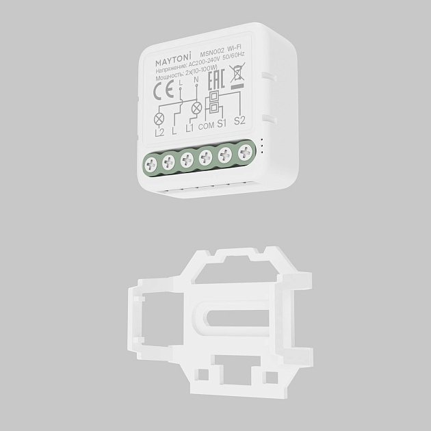 Wi-Fi выключатель двухканальный (без нуля) Maytoni Technical Smart home MSN002 Фото № 3