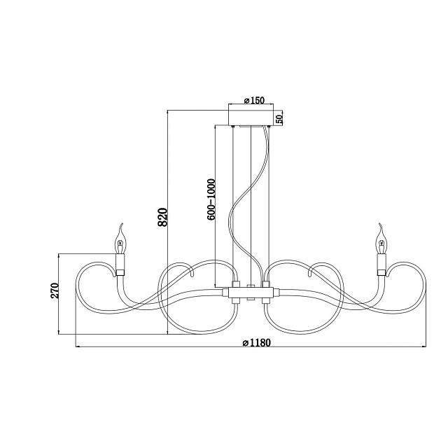 Подвесная люстра Maytoni Atlanta MOD051PL-09TR Фото № 2