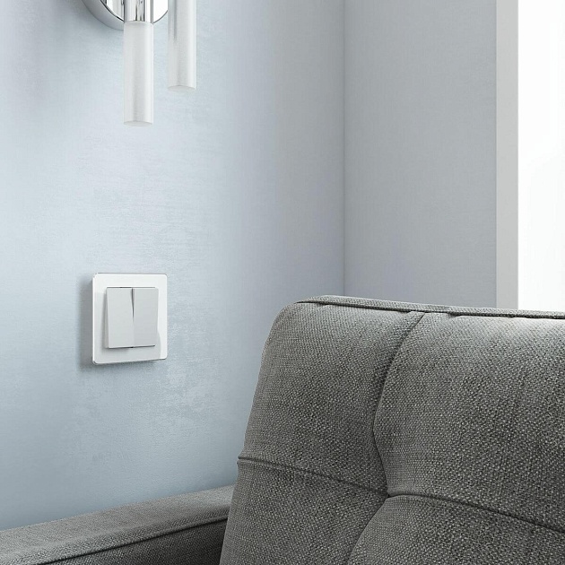 Выключатель двухклавишный проходной Werkel белый матовый W1122061 4690389184635 изображение 4 Выключатель двухклавишный проходной Werkel белый матовый W1122061 4690389184635 Фото № 4