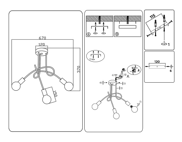 Потолочная люстра Ambrella light Traditional Loft TR80414 Фото № 7