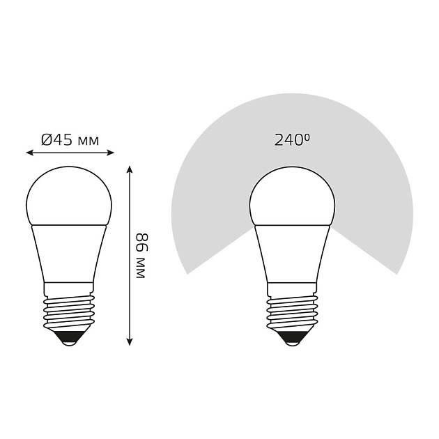 Лампа светодиодная Gauss E27 6.5W 4100K матовая 105102207 Фото № 11