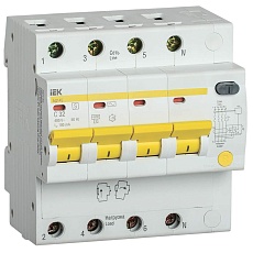 KARAT Дифференциальный автомат АД14S 4P 32А 100мА тип AC IEK MAD13-4-032-C-100