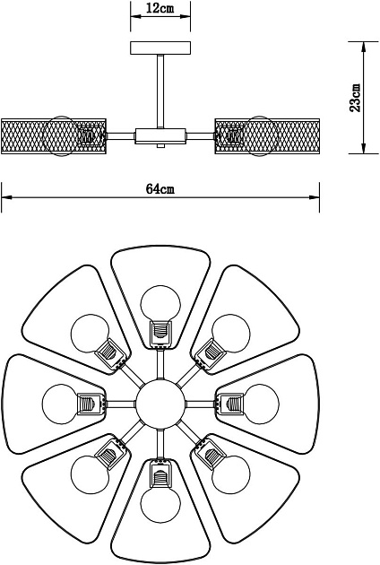 Потолочная люстра Arte Lamp Maasym A7044PL-8BK изображение 2 Потолочная люстра Arte Lamp Maasym A7044PL-8BK Фото № 2