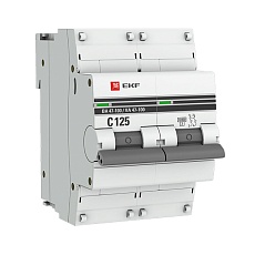 Автоматический выключатель 2P 125А (C) 10kA ВА 47-100 EKF PROxima mcb47100-2-125C-pro