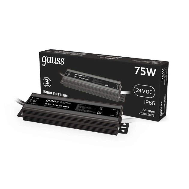 Блок питания Gauss 75W 24V IP66 202022075 изображение 3 Блок питания Gauss 75W 24V IP66 202022075 Фото № 3