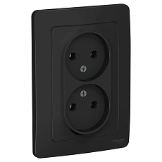 Розетка двойная 2К Systeme Electric Blanca 16A 250V антрацит BLNRS000026