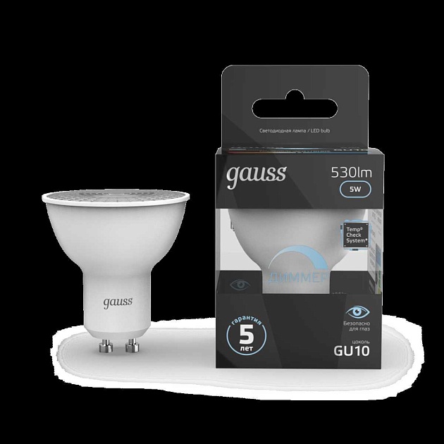 Лампа светодиодная Gauss GU10 5W 4100K матовая 101506205 изображение 9 Лампа светодиодная Gauss GU10 5W 4100K матовая 101506205 Фото № 9