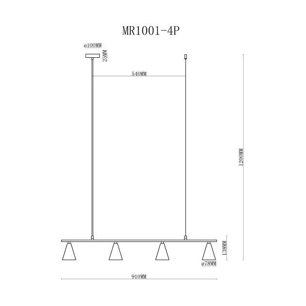 Подвесной светильник MyFar Milla MR1001-4P изображение 2 Подвесной светильник MyFar Milla MR1001-4P Фото № 2