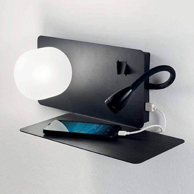 Бра Ideal Lux Book-2 Ap Nero 174846 изображение 1 Бра Ideal Lux Book-2 Ap Nero 174846 Фото № 1