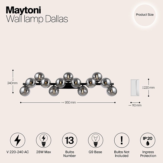 Бра Maytoni Dallas MOD547WL-13B Фото № 2