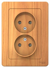 Розетка двойная 2К Systeme Electric Blanca 16A 250V ясень BLNRS000025