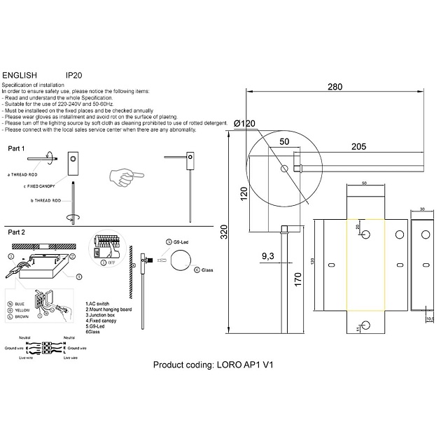 Бра Crystal Lux Loro AP1 V1 Black изображение 2 Бра Crystal Lux Loro AP1 V1 Black Фото № 2