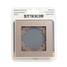 Рамка 1-постовая Stekker Катрин шампань GFR00-7001-02 39527 1
