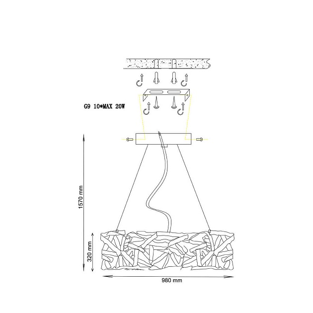 Подвесной светильник Lucia Tucci Fabian 1556.10 Argento Фото № 2