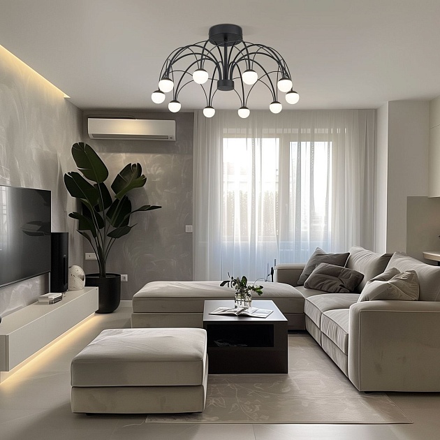 Потолочная светодиодная люстра Eurosvet Ragno 90035/10 LED черный Фото № 6