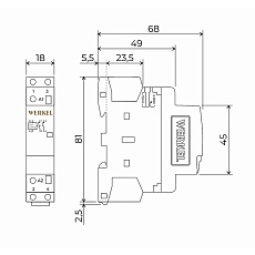 Контактор модульный 16 A 2NO (1 модуль) Werkel W941M16O 4690389212079 1