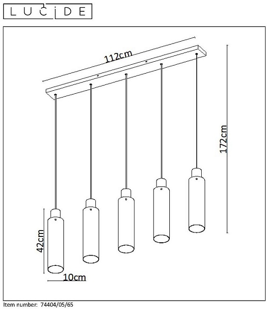 Подвесной светильник Lucide Orlando 74404/05/65 Фото № 5
