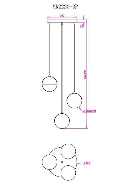 Подвесная люстра MyFar Loreen MR2220-3P Фото № 2