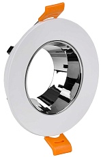 LIGHTING Светильник 4106 встраиваемый поворотный под лампу GU10 белый/хром пластик IEK LT-UVB0-4106-GU10-1-K23