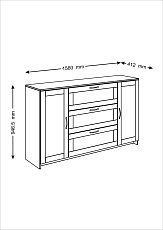 Тумба Шведский Стандарт Сириус 156х95 с 3 ящиками 2.02.03.290.5 3