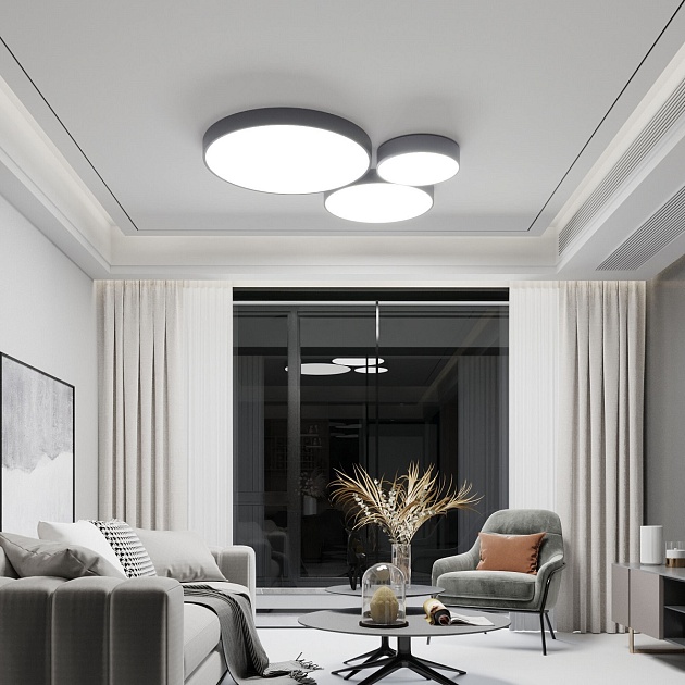 Потолочный светодиодный светильник Eurosvet Entire 90318/1 серый Фото № 5