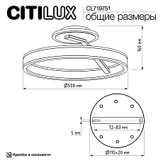 Потолочная светодиодная люстра Citilux Дуэт CL719751 1