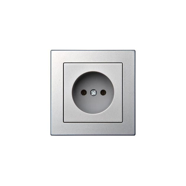 Розетка 2P Liregus Epsilon серебро 28-175 Фото № 1