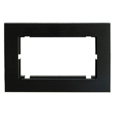 Рамка  2-местная (без перемычки), металл, STEKKER, MFR00-7012-05, серия Катрин, черный 50032