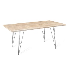 Кухонный стол Sheffilton SHT-TU10/120/80 МДФ хром лак/дуб сонома светлый 2145128201