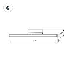 Трековый светодиодный светильник Arlight LGD-Tube-Turn-4TR-L600-20W Warm3000 036298(1) 1