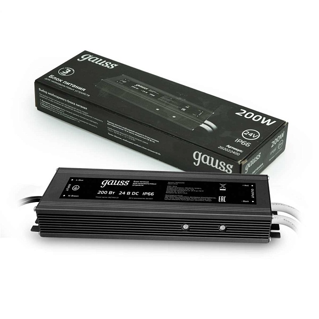 Блок питания Gauss 200W 24V IP66 202022400 изображение 8 Блок питания Gauss 200W 24V IP66 202022400 Фото № 8